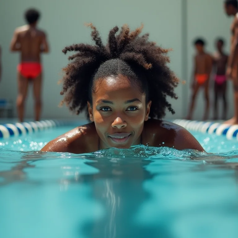 Equipe de revezamento de natação diversa no Brasil