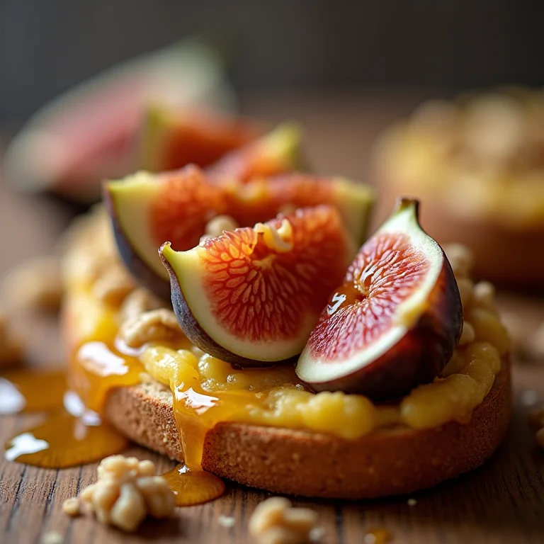 Esfiha aberta doce de figo com mel e nozes