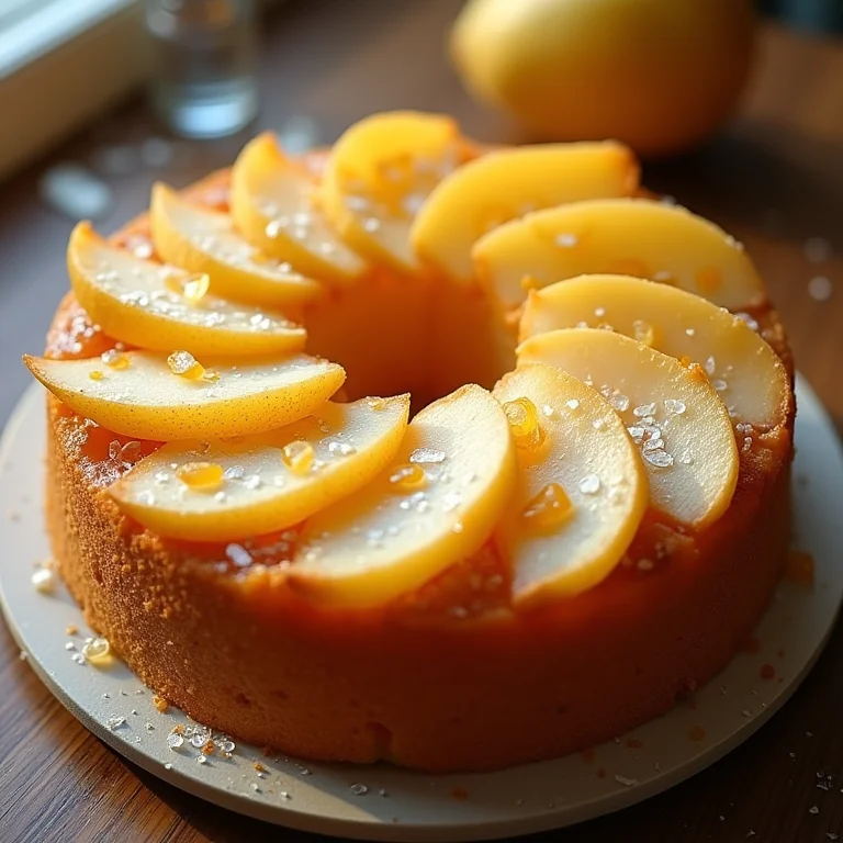 Esfiha aberta doce de pera com gengibre cristalizado