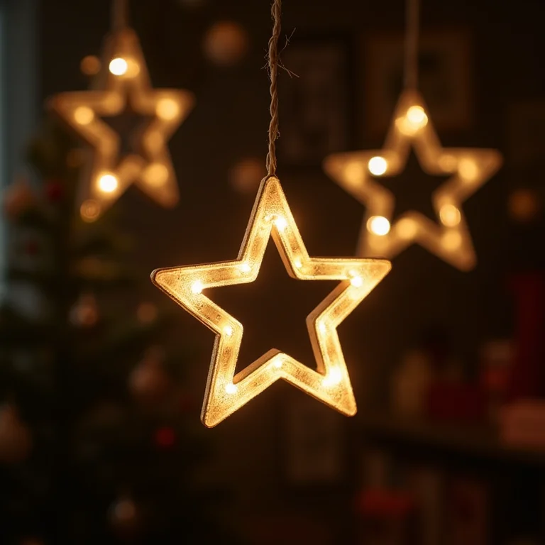 Estrelas luminosas com pisca-pisca para decoração de Natal