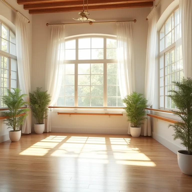 Estúdio de dança inspirador com luz natural