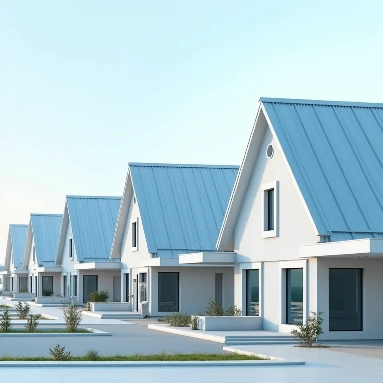Exemplos de fachadas de casas modernas com telhas de policarbonato azul