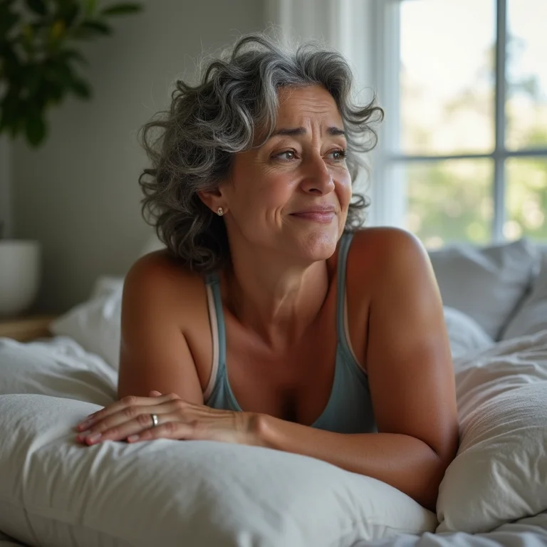 Expressão de leve dor durante exercícios pós-parto