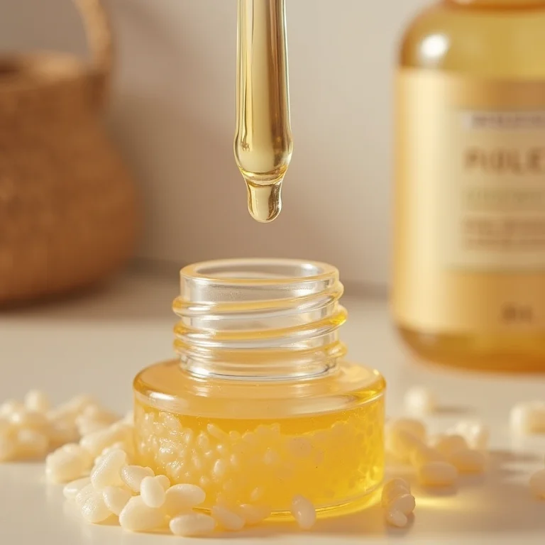 Extrato de arroz, um ingrediente chave no skincare coreano noturno.