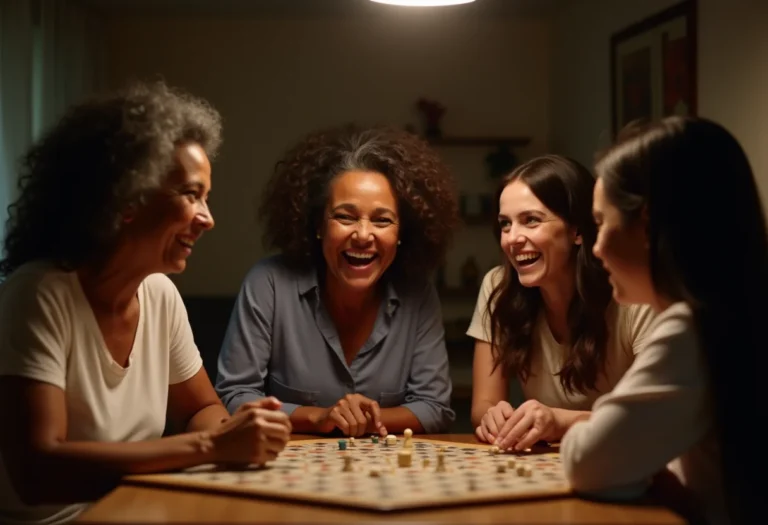 Família brasileira de três gerações jogando juntas
