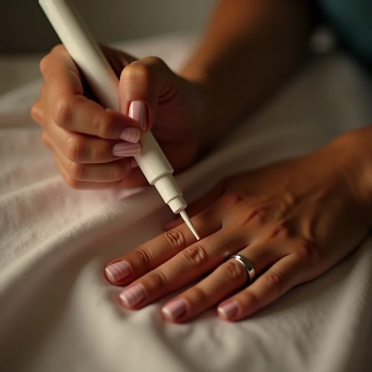 Finalizando unhas com top coat