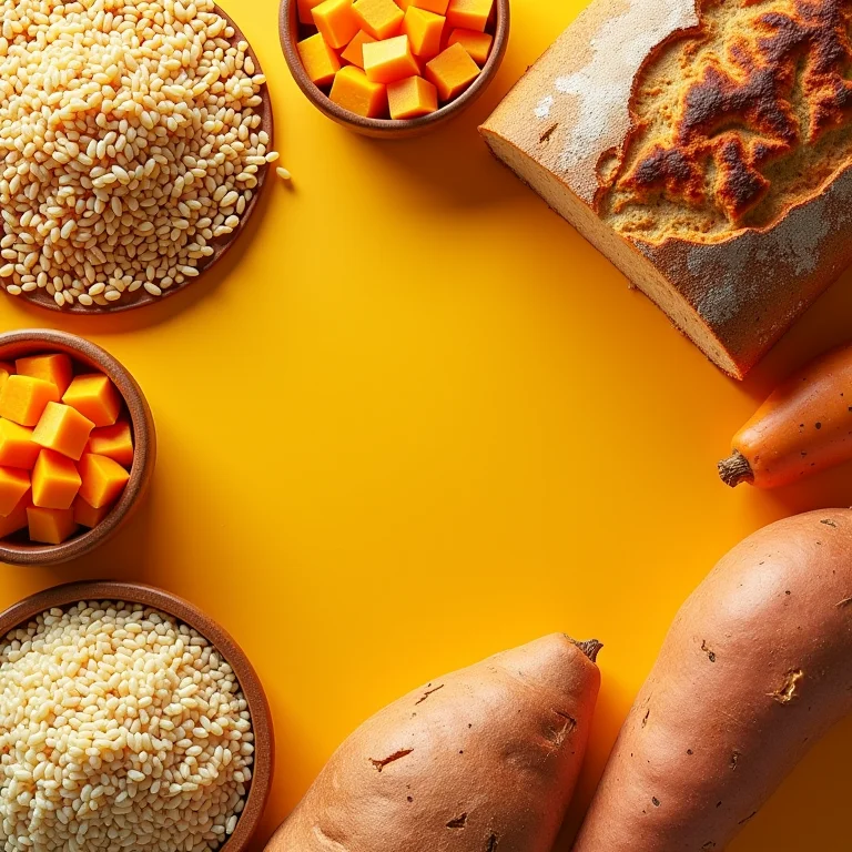 Fontes de carboidratos saudáveis em close-up
