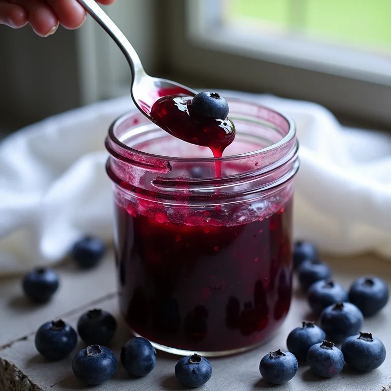 Geleia caseira de blueberry sem açúcar