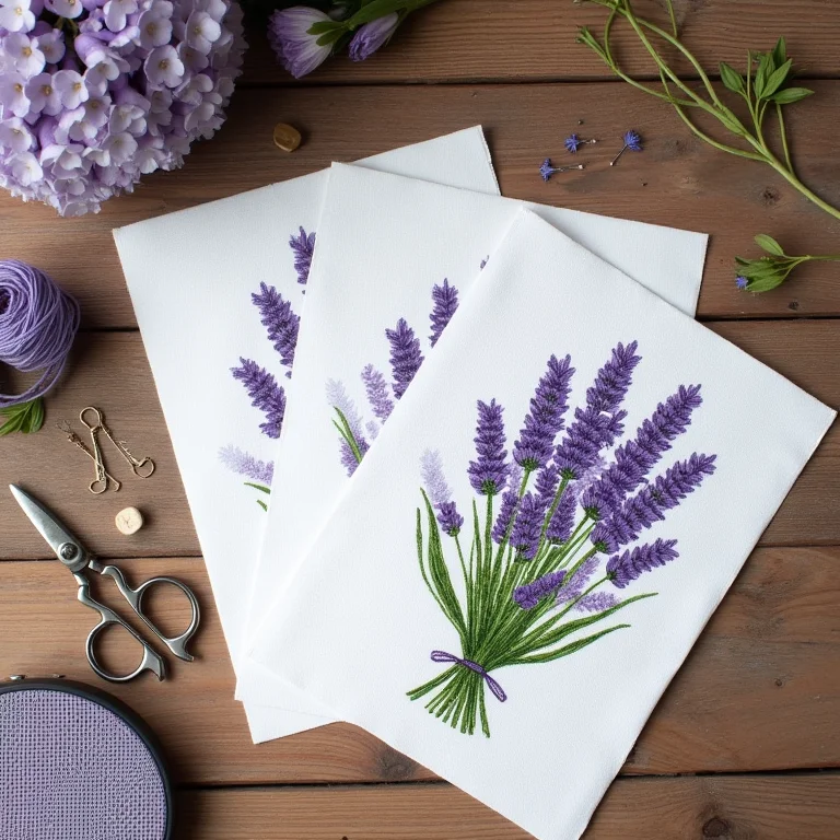 Gráficos de lavandas em ponto cruz impressos para bordar