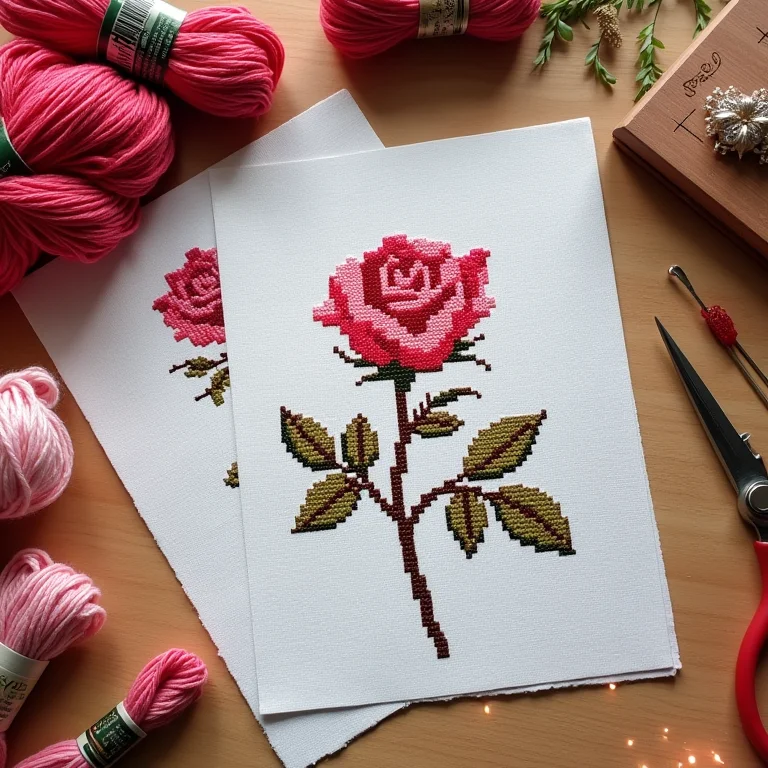 Gráficos de rosas em ponto cruz impressos para bordar
