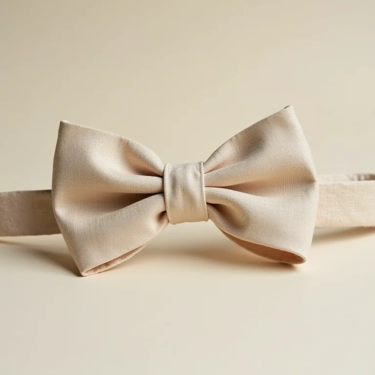 Gravata borboleta de linho bege
