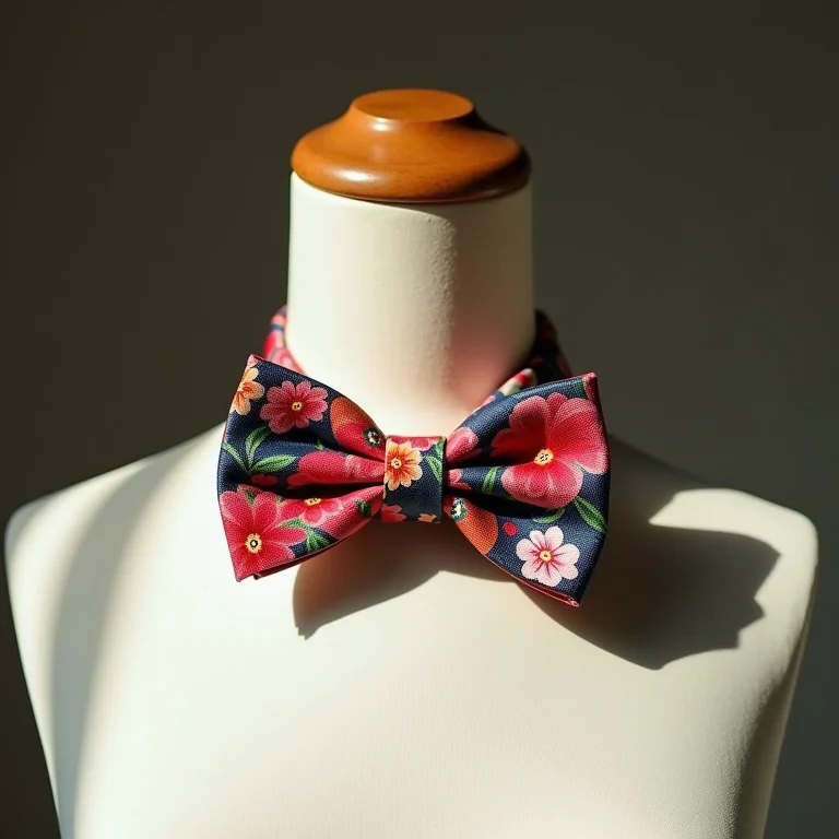 Gravata borboleta estampada floral