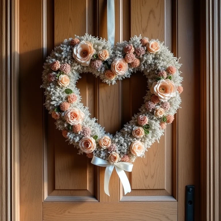 Guirlanda decorativa em formato de coração para o Dia dos Namorados