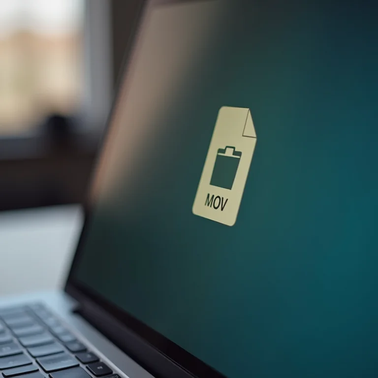 Ícone de arquivo MOV na tela de um Macbook