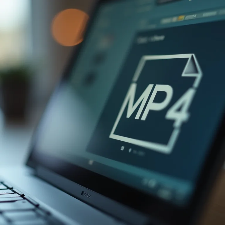 Ícone de arquivo MP4 na tela de um laptop