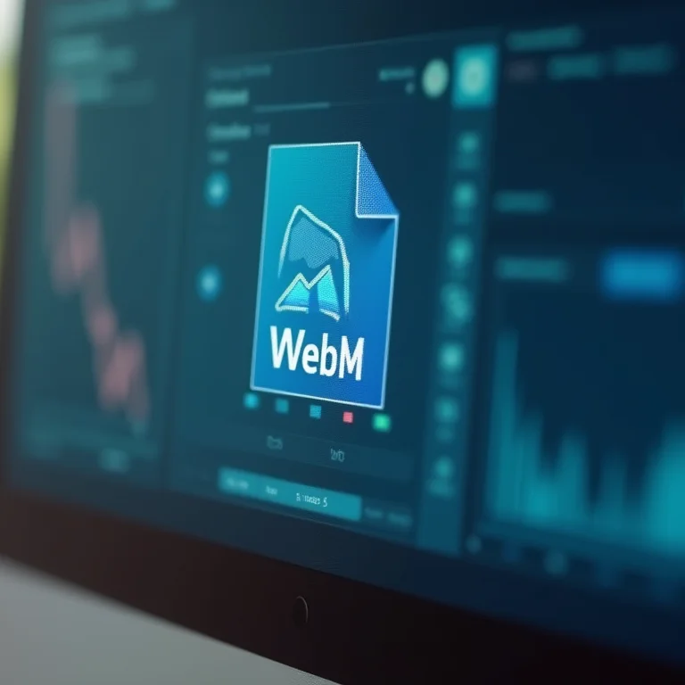 Ícone de arquivo WebM na tela de um computador