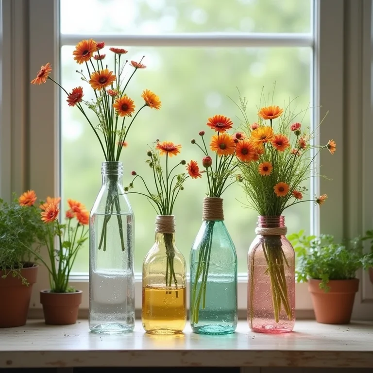 Ideias criativas para decorar com flores em garrafas PET