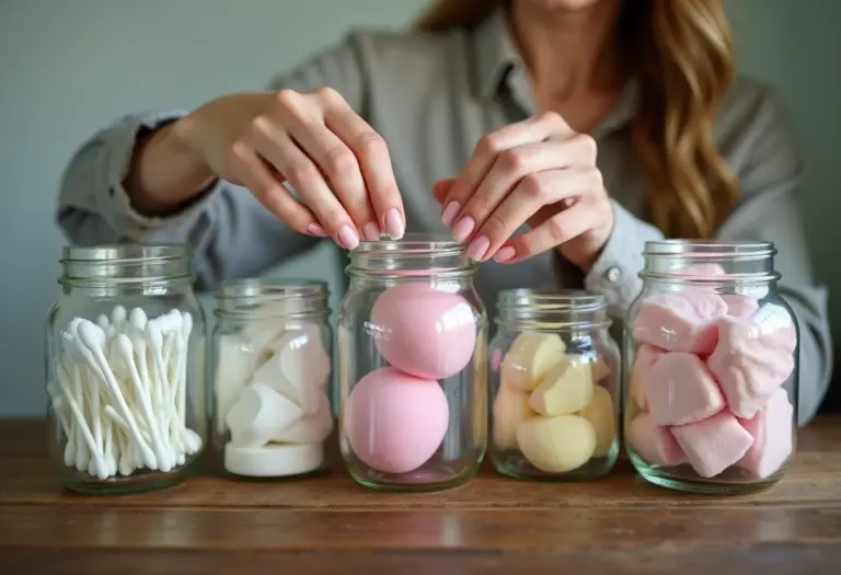 Ideias criativas para organizar o banheiro com potes de conserva de vidro