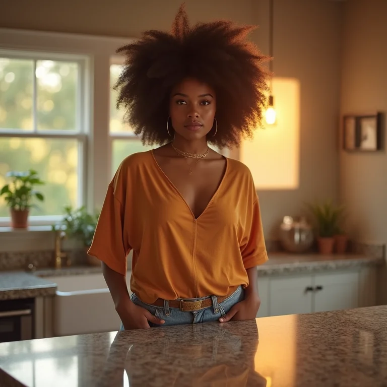 Ilha com bancada de granito como ponto focal da cozinha