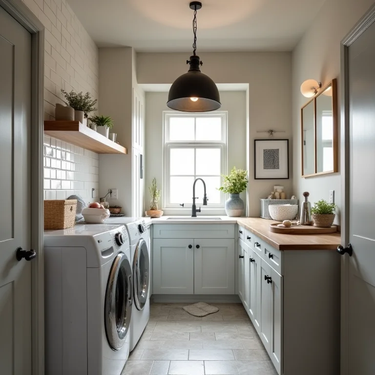 Iluminação desproporcional em área de serviço pequena