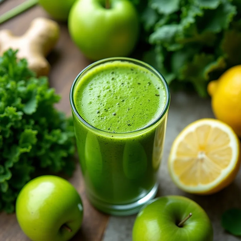 Ingredientes e suco detox verde