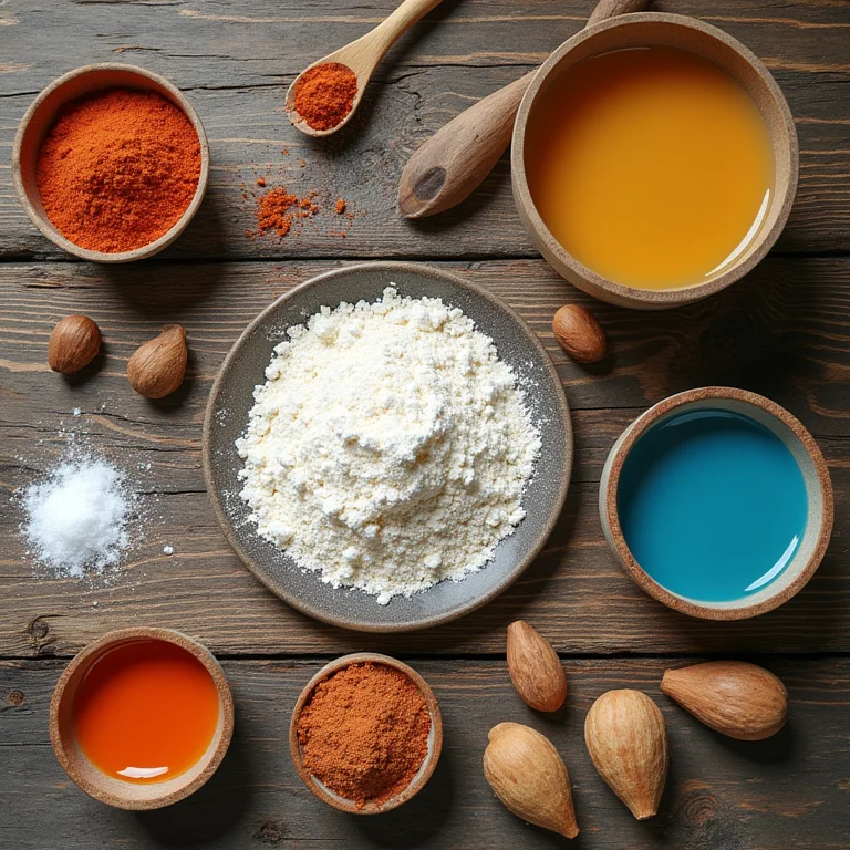 Ingredientes naturais para fazer tinta caseira.