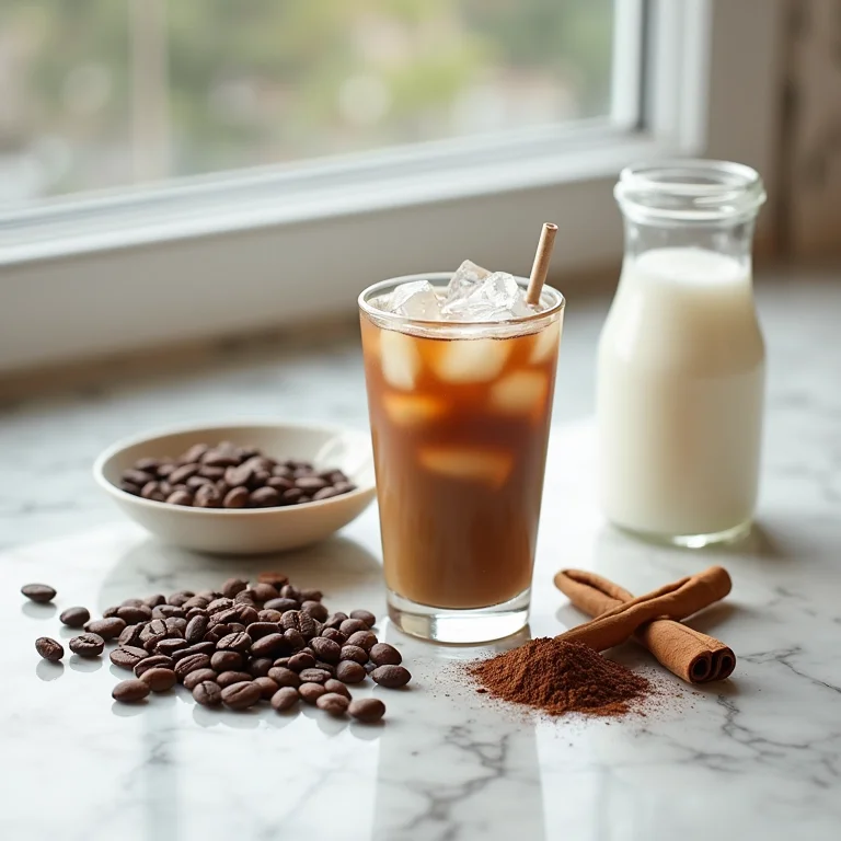 Ingredientes para café gelado.
