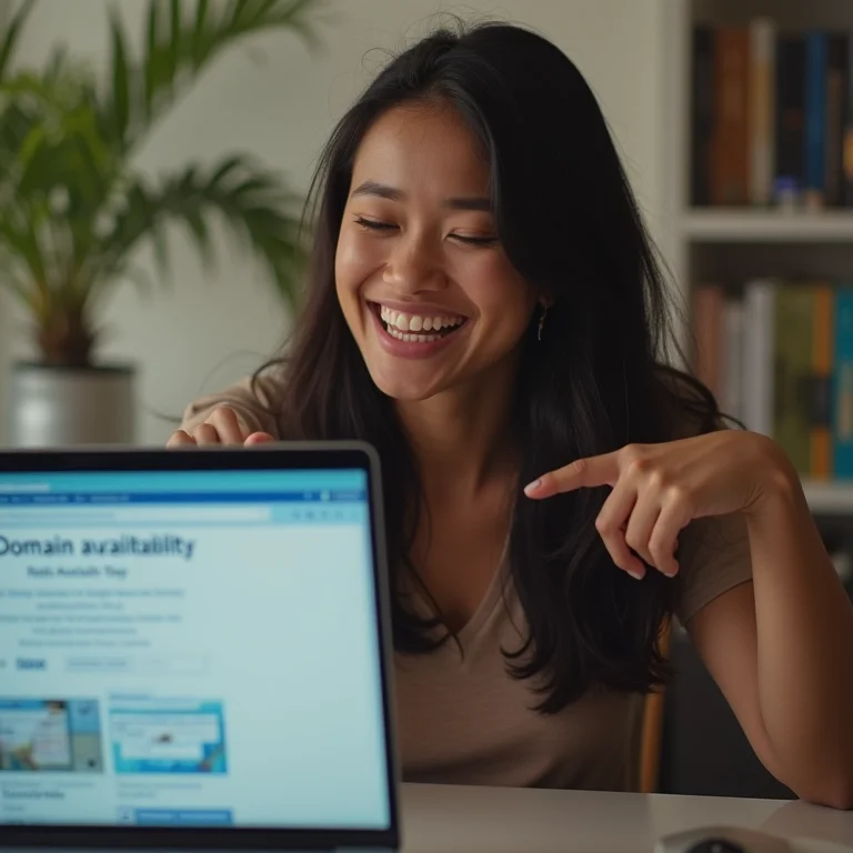 Jovem brasileira escolhendo nome e domínio para blog