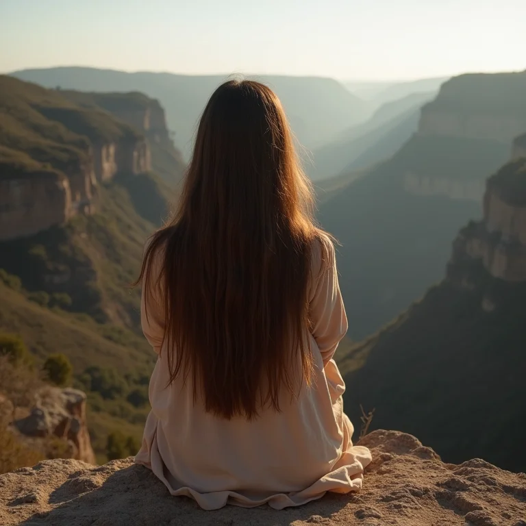 Jovem morena admirando vista no Parque dos Aparados da Serra