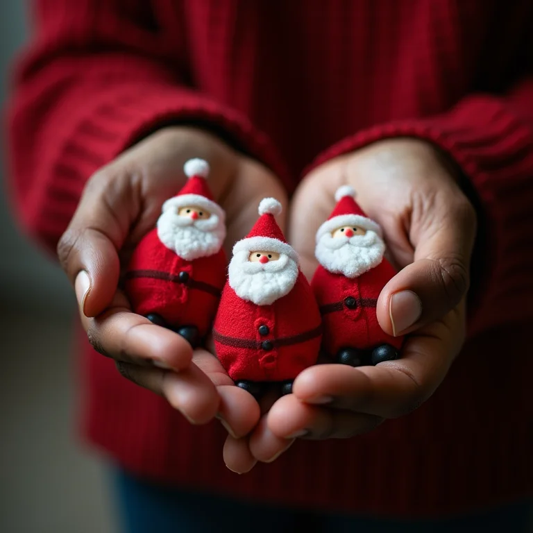 Lembrancinhas de Natal com apliques de Papai Noel em EVA