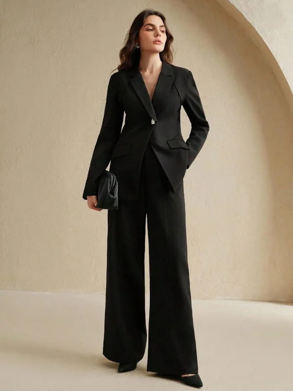 blazer preto feminino alongado looks - referência 9