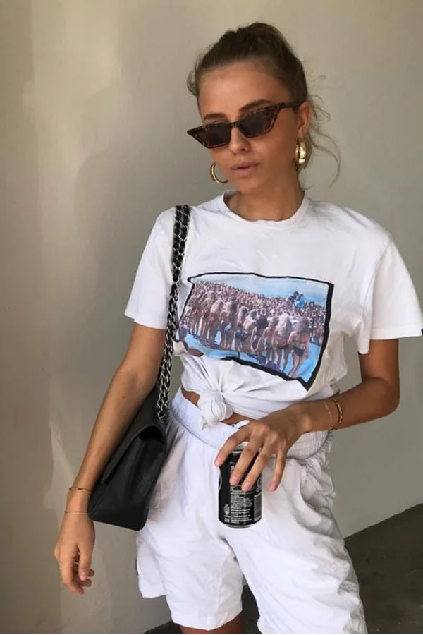 looks com camiseta branca basica - referência 15