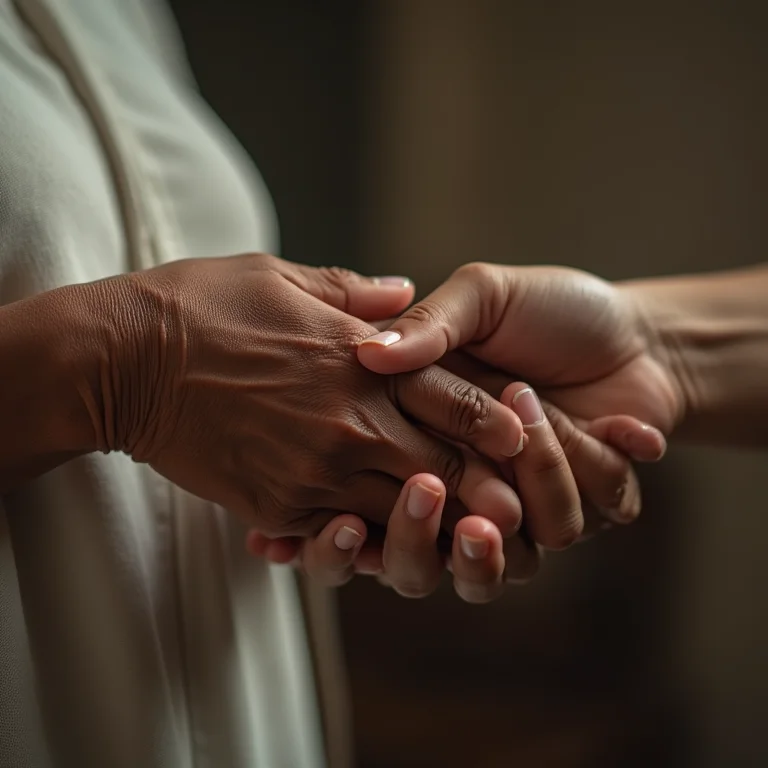 Mãos de diferentes gerações unidas