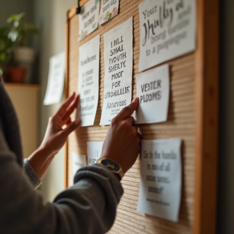 Mãos negras criando um painel com frases inspiradoras sobre consciência negra
