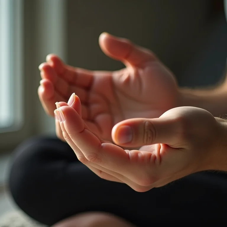 Mãos relaxando com técnica de relaxamento progressivo
