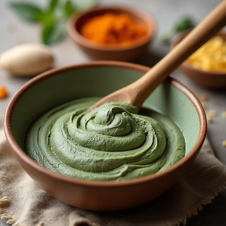 Máscara facial caseira de argila verde e mel