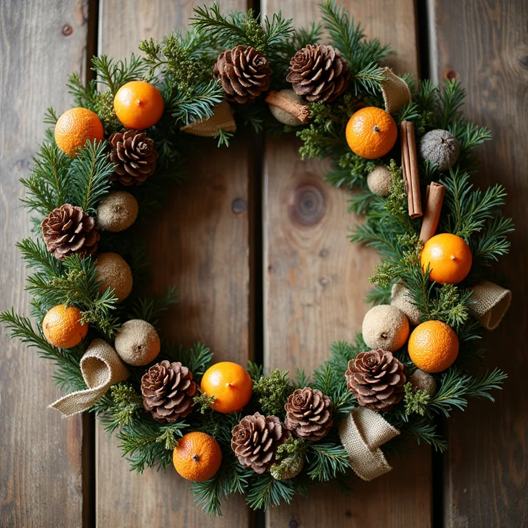 Materiais naturais para guirlanda rústica