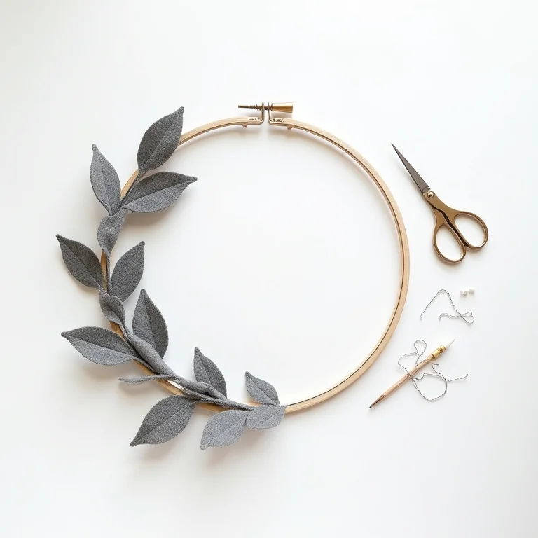 Materiais para guirlanda minimalista de feltro