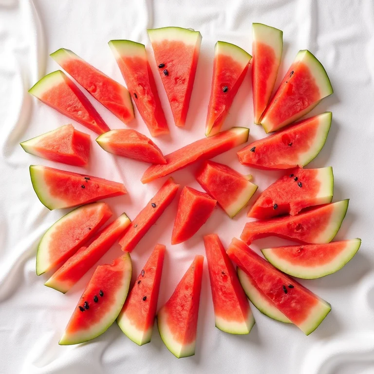 Melancia fatiada em padrão estético