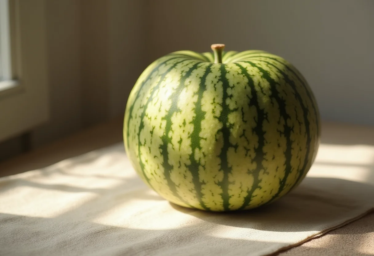 Melão Japonês: O segredo da fruta mais cara do mundo revelado Melão japonês Yubari King em close-up.
