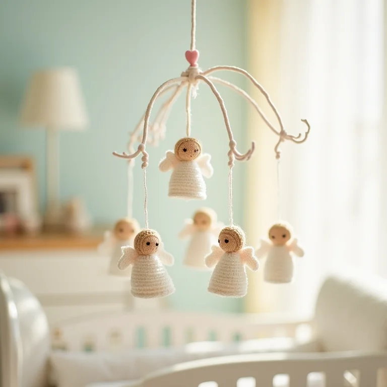 Mobile de anjos delicado para quarto de bebê
