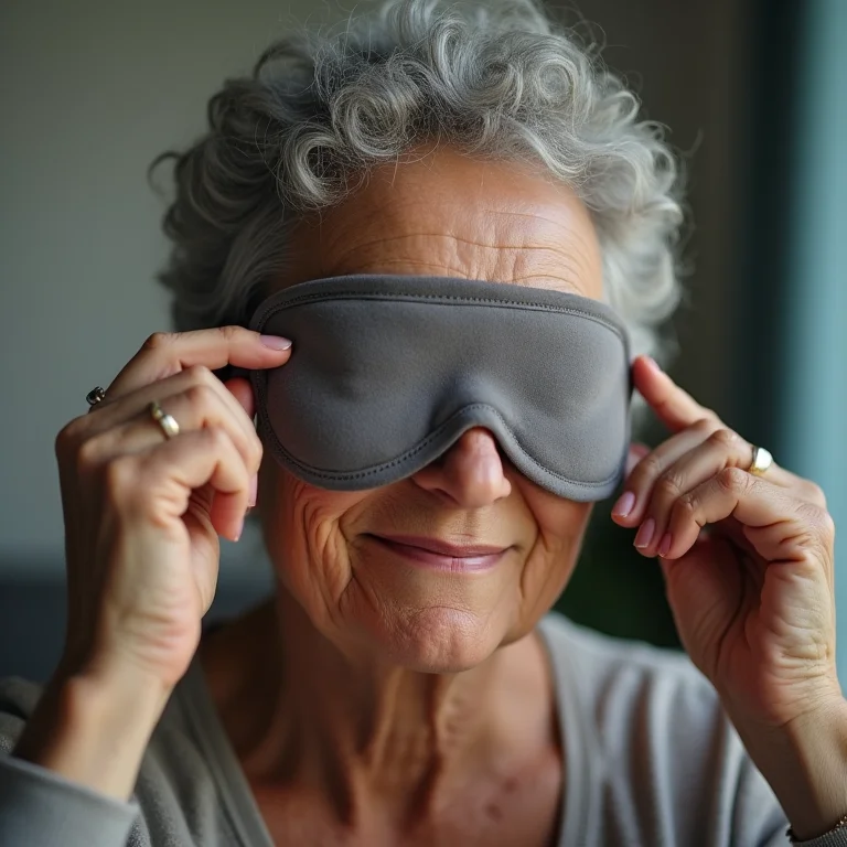 Modelagem de máscara de dormir para ajuste perfeito.