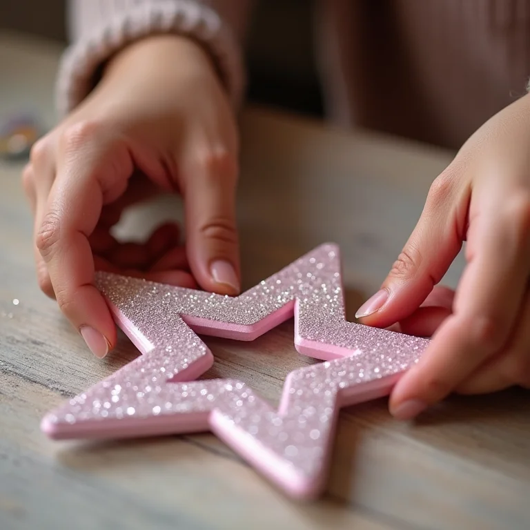 Molde temático de estrela em EVA sendo usado para cortar.