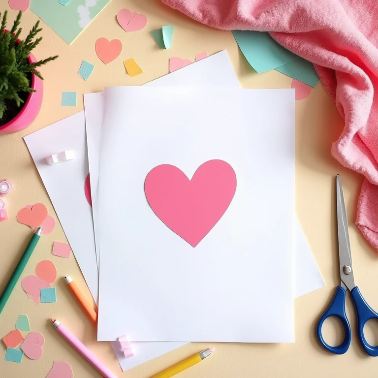 Moldes de coração impressos em diferentes tipos de papel para artesanato