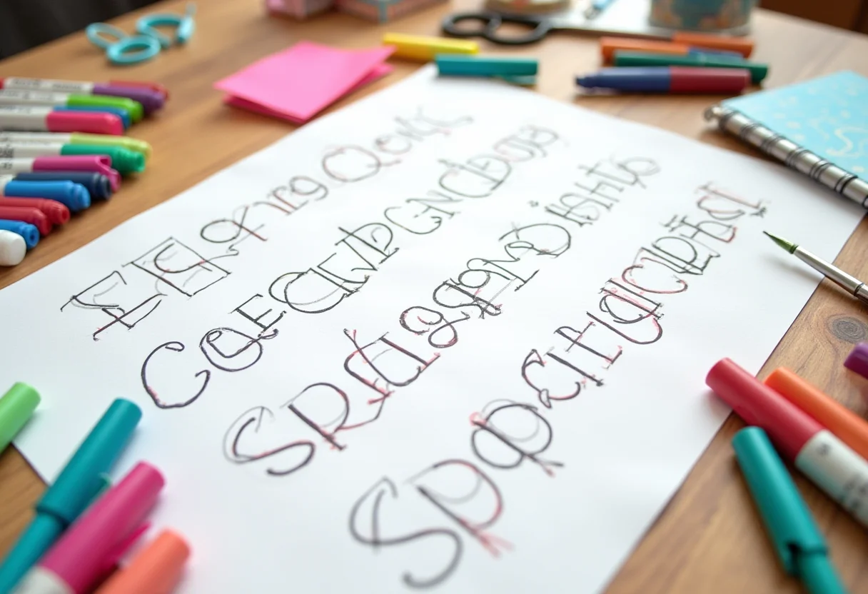 Moldes de letras: O guia completo para imprimir e usar Moldes de letras grandes impressos sobre mesa de artesanato