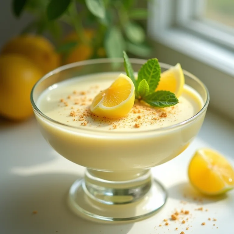 Mousse cremosa de pitanga em uma taça de sobremesa