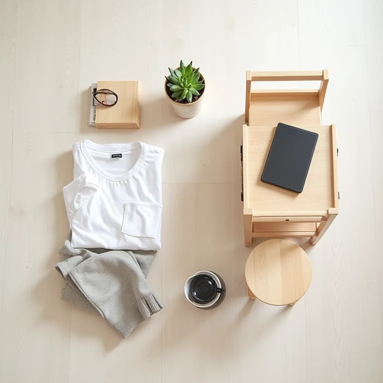 Móveis Funcionais para Cantinho do Café: Mesa dobrável, bancos empilháveis e carrinho