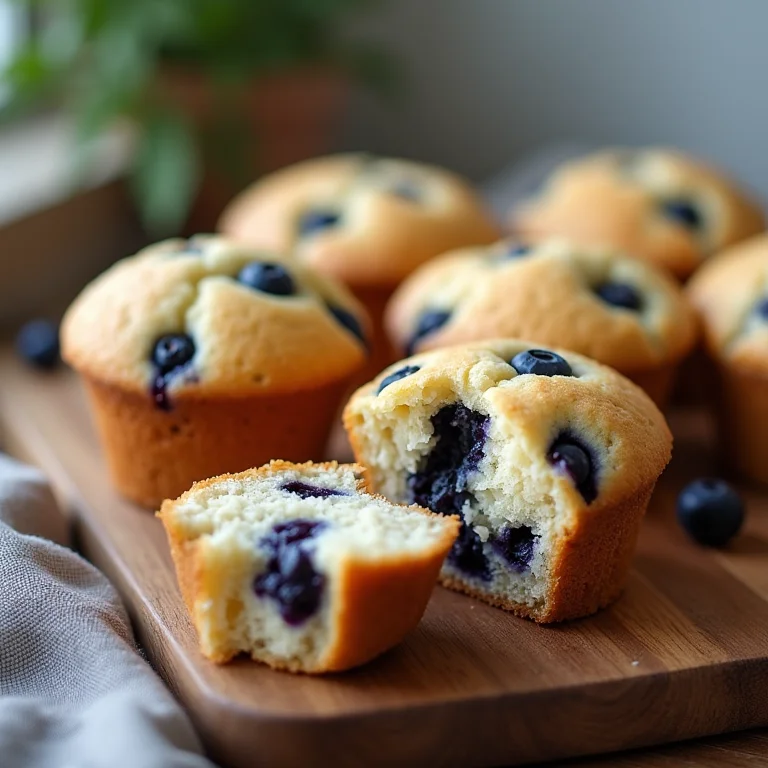 Muffins de blueberry fofinhos