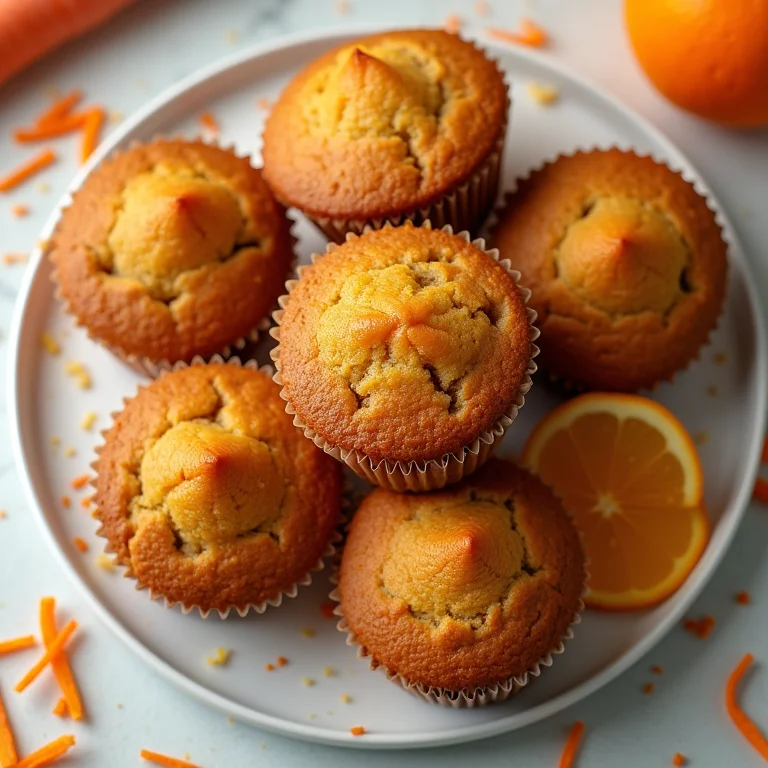 Muffins de cenoura com laranja em detalhe