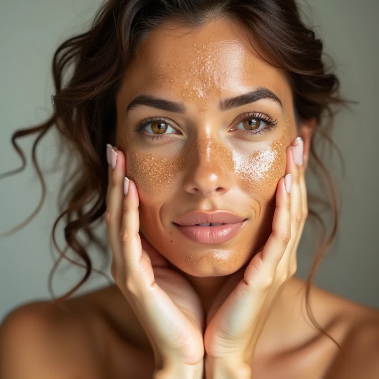 Mulher aplicando máscara facial de linhaça para saúde da pele